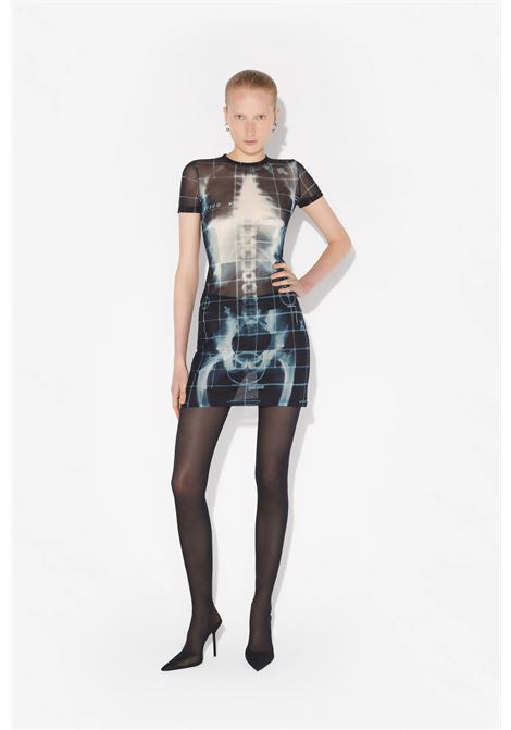 abito corto squeletor donna nero e blu JEAN PAUL GAULTIER | 25/33-F-RO310-T580005956